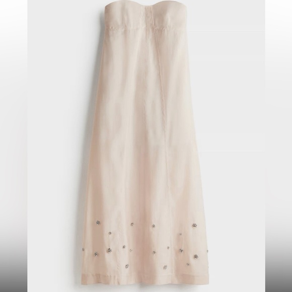 H&M Peach Strapless Maxi Dress with Silver Accents - Picture 3 of 5